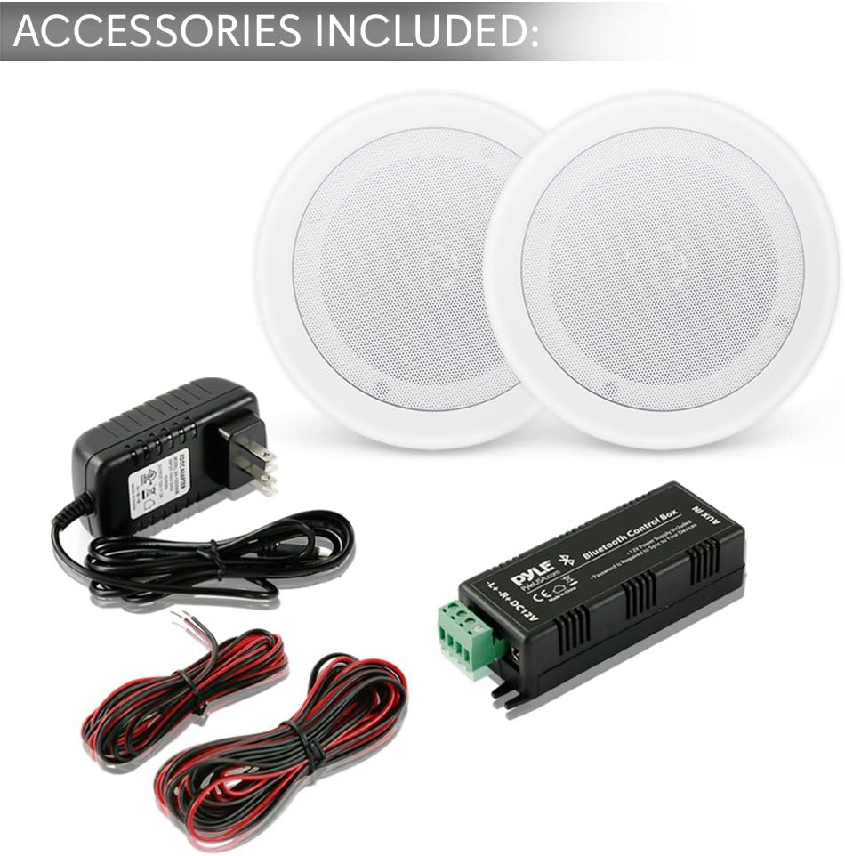 Pyle Pair 8” 250 Watts Bluetooth Flush Mount In-wall In-ceiling 2-Way Universal Home Speaker 2 Pyle Pair 8” 250 Watts Bluetooth Flush Mount In-wall In-ceiling 2-Way Universal Home Speaker - Image 2