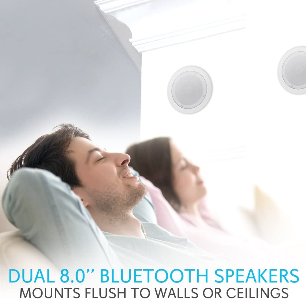 Pyle Pair 8” 250 Watts Bluetooth Flush Mount In-wall In-ceiling 2-Way Universal Home Speaker 3 Pyle Pair 8” 250 Watts Bluetooth Flush Mount In-wall In-ceiling 2-Way Universal Home Speaker - Image 3