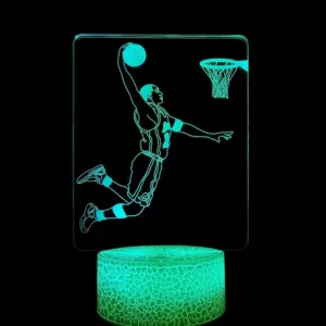 3D Basketball Night Light, Creative Optical Illusion LED Table Lamp With Remote & Touch Control, 16-Color Changing Ambient Light For Bedroom Festival Home Bedside Decor, Holiday Gift Birthday Gift For Girls