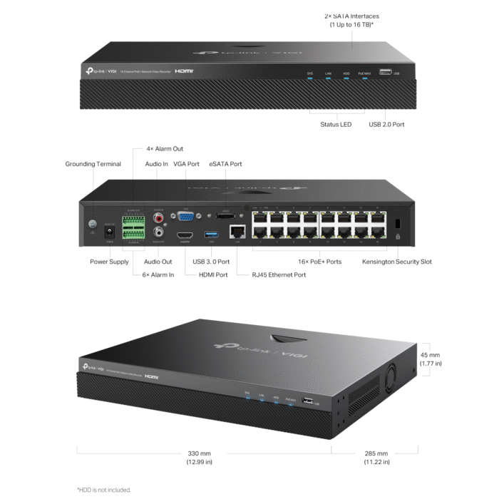 TP-Link VIGI InSight VIGIPROAIO8MPIPCCTVKIT4 4 VIGI-NVR2016H-16MP